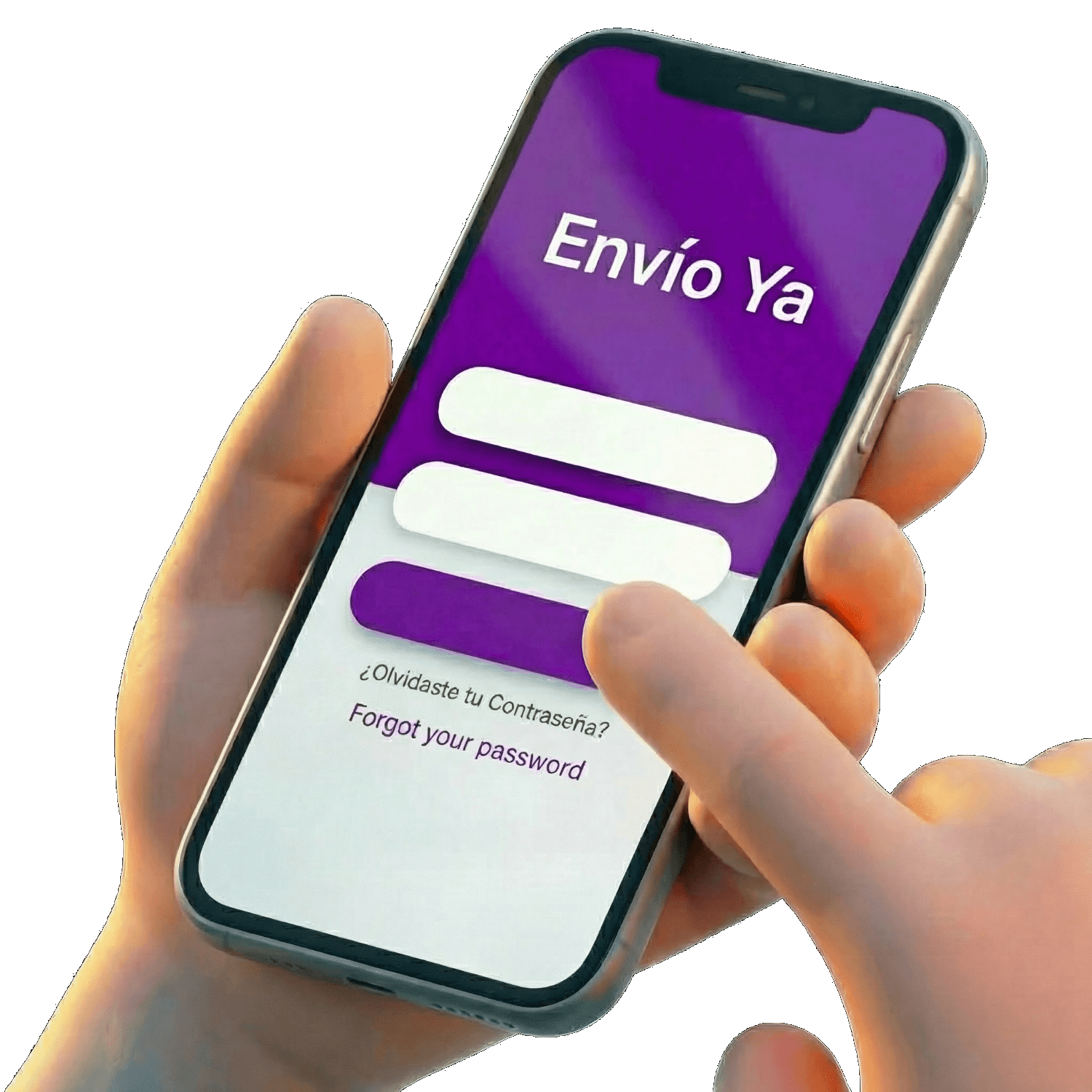 Mockup de la app en celular